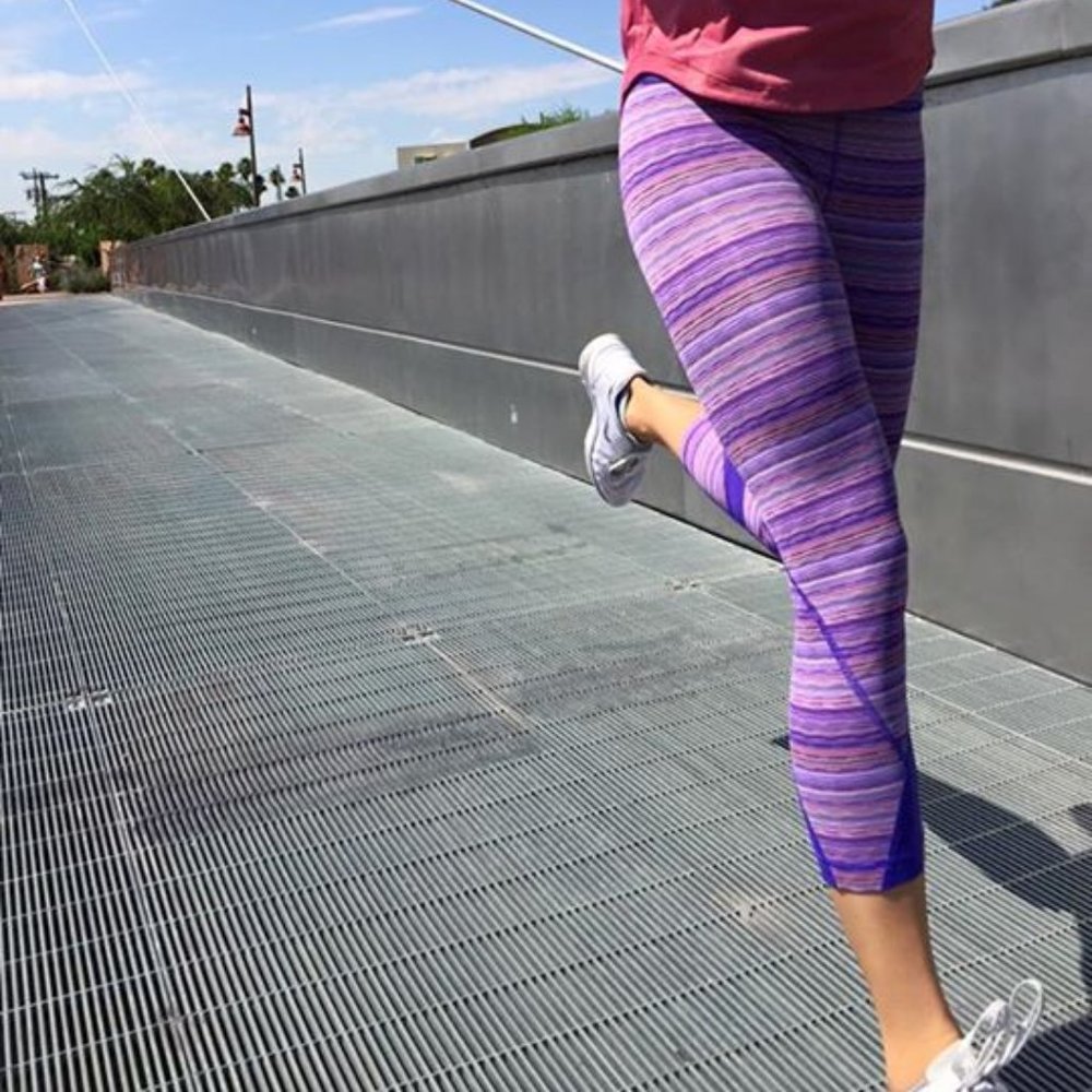 Lululemon Run Inspire crop leggings, purple multi